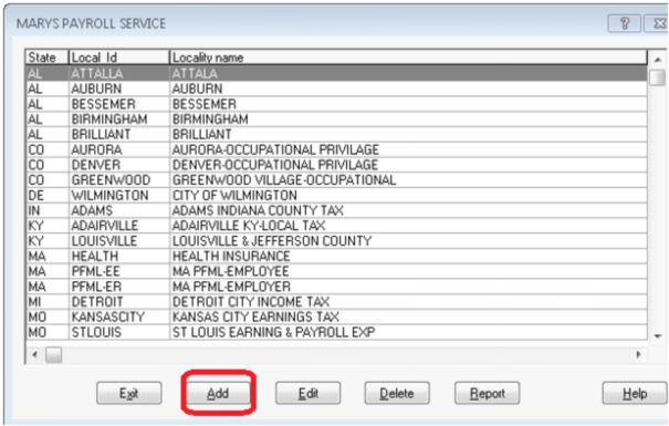 Local Tax Tables Browse