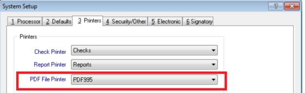 PDF Printer Selection